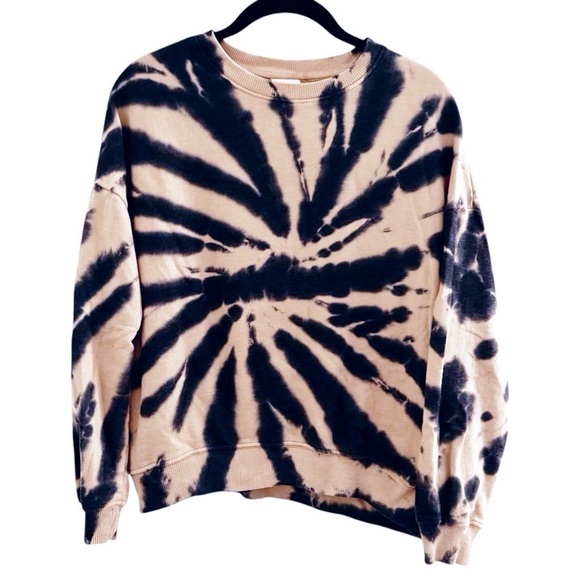 🖤URBAN REBEL Tie-Dye Sweatshirt in Black and Tan Size S - Picture 1 of 6
